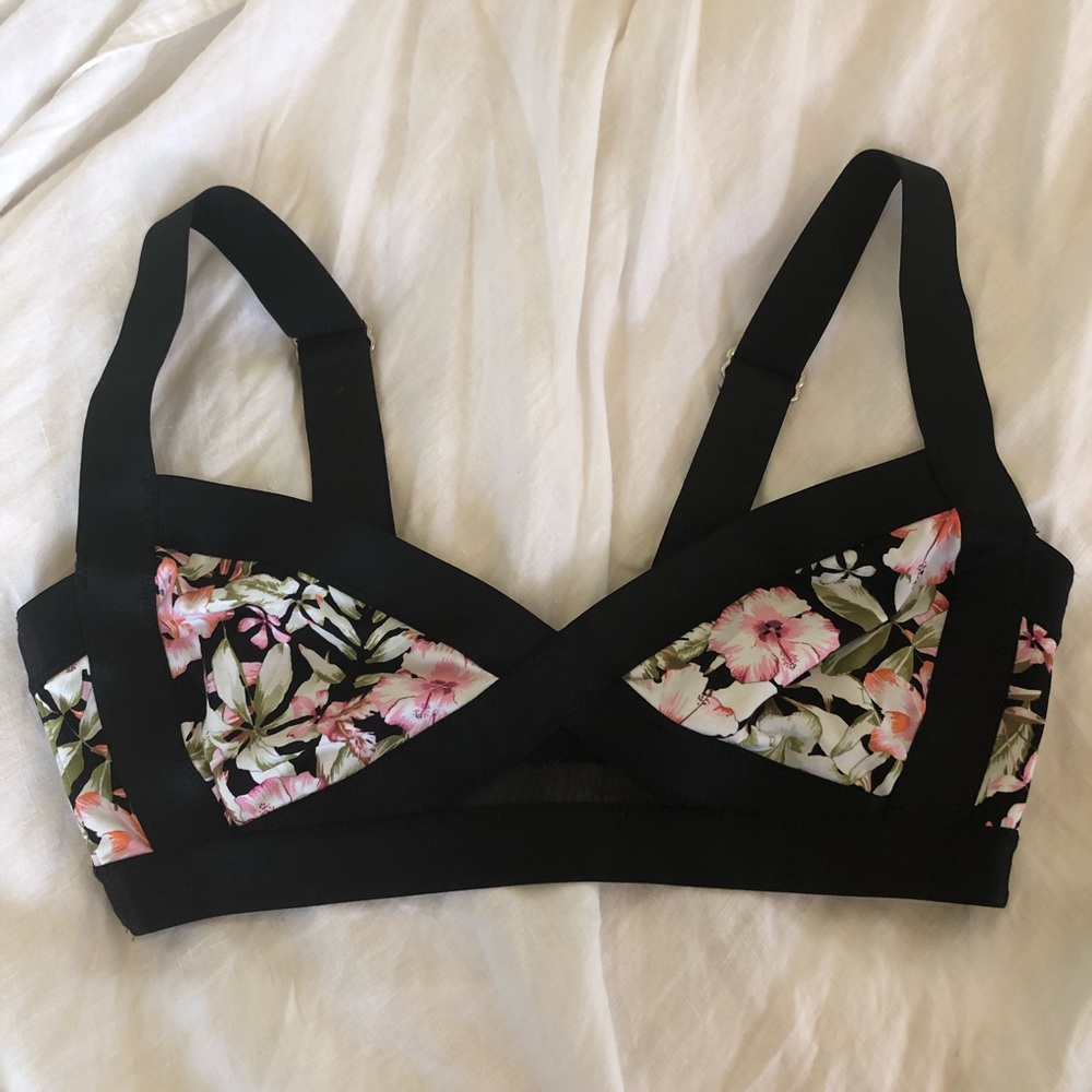 Floral bandage bathing suit top